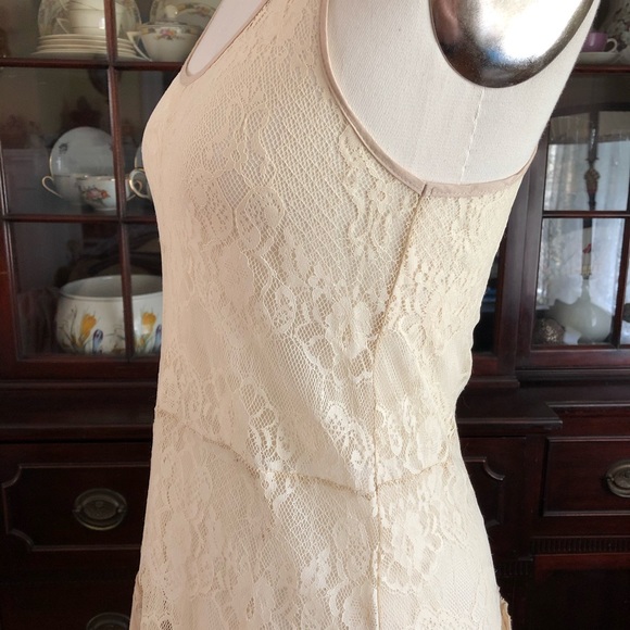 Lace Racerback Tank Top with Ruffle Hem - Picture 6 of 10
